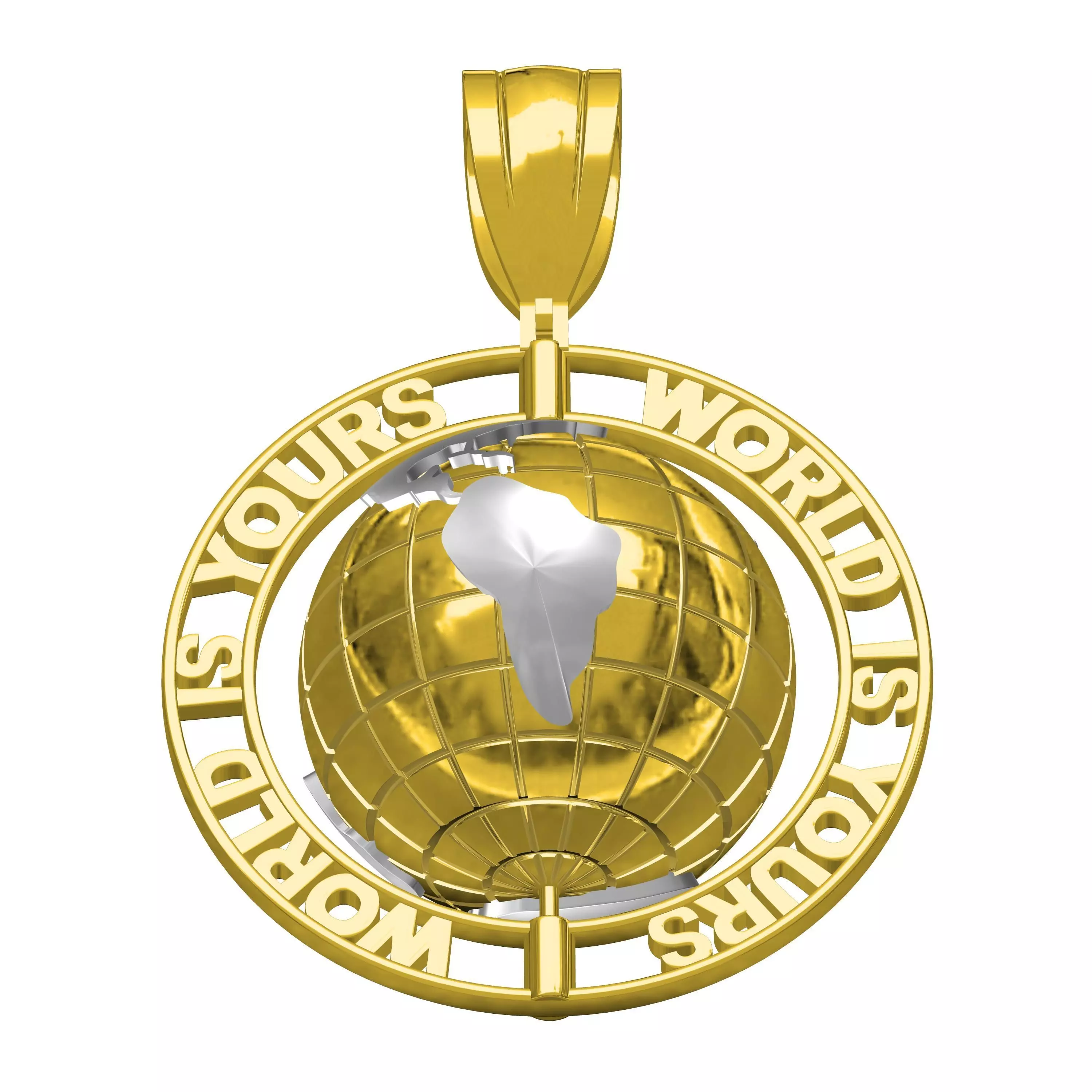 World is your pendant without Diamond 3D print model_0