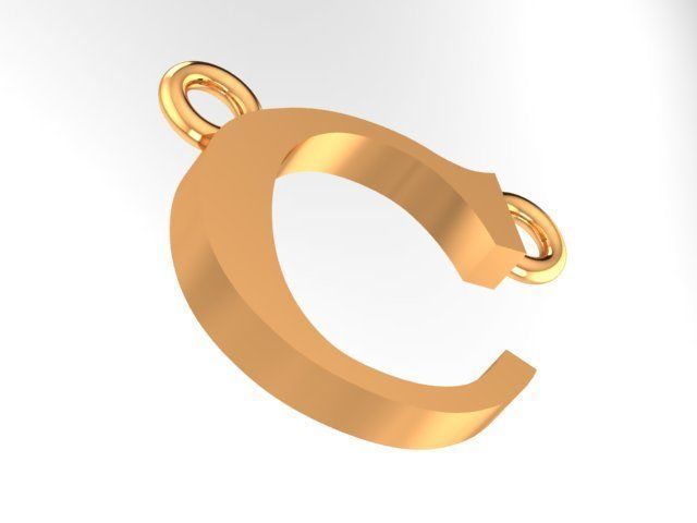 Letter C pendant 3D print model_1