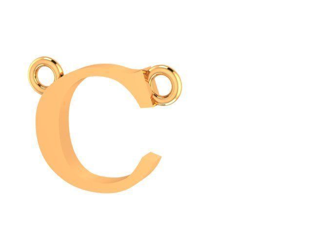Letter C pendant 3D print model_2