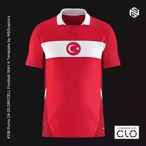 Puma 24-25 DRYCELL Football Shirt 4 Template for CLO 3D 3D model