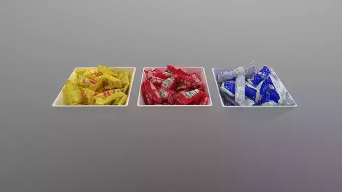 Ketchup Mayo and Mustard Packets - High-Quality 3D Models 3D model