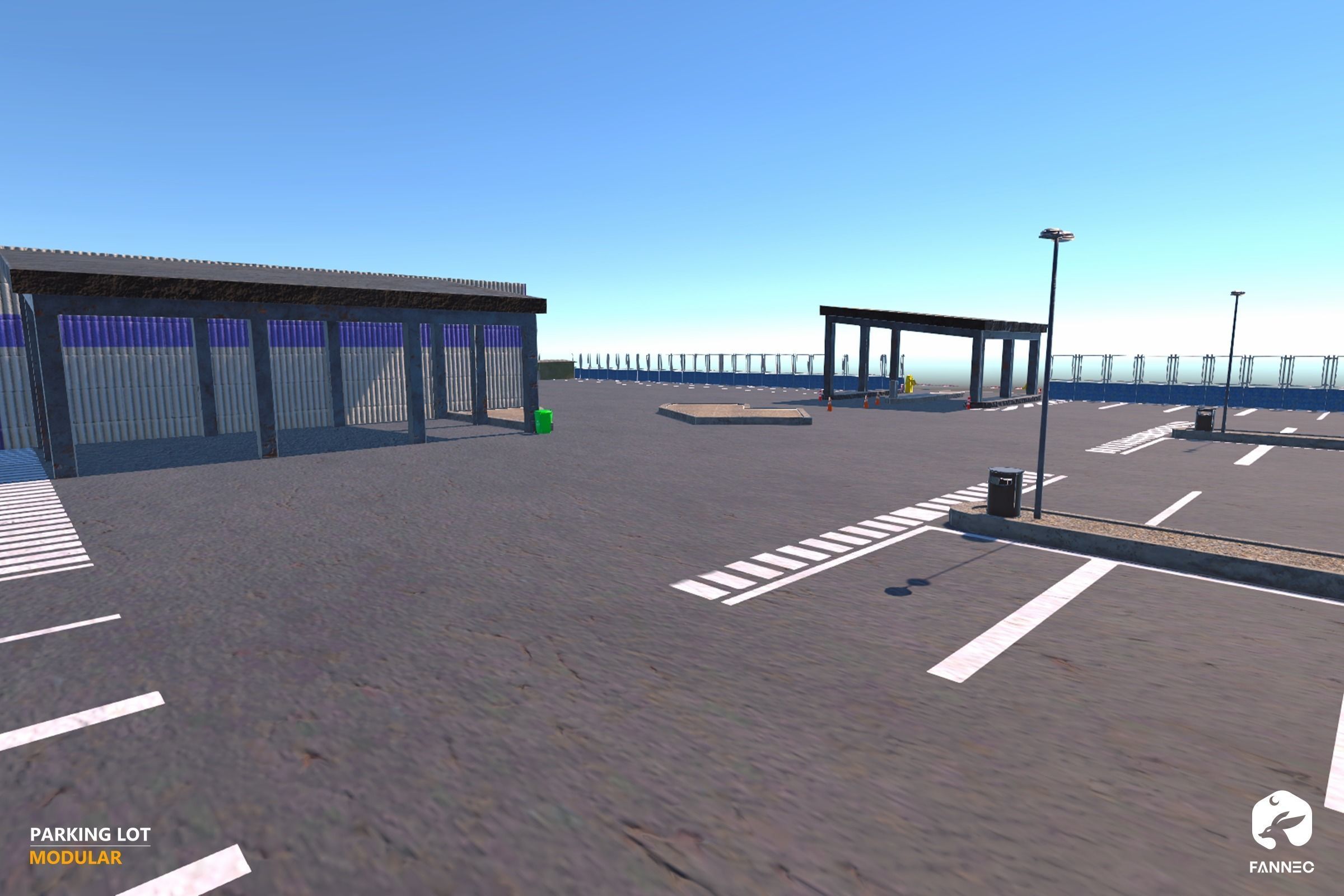 Modular Parking Lot V1 - Unity Low-poly 3D model_4