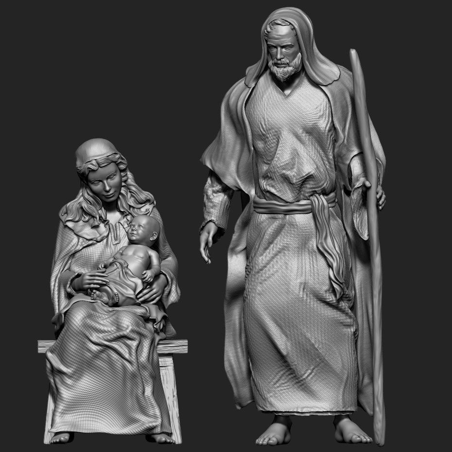 maria y jose biblia 3D print model_3