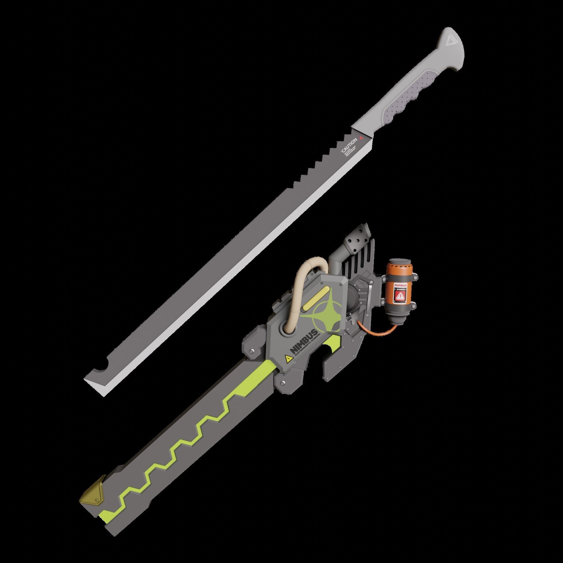 ANBY DEMARA BLADE SHEATH WEAPON SWORD COSPLAY 3D print model_7