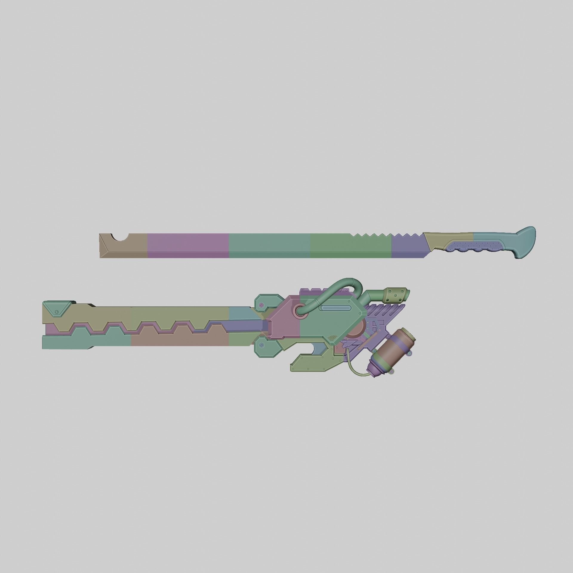 ANBY DEMARA BLADE SHEATH WEAPON SWORD COSPLAY 3D print model_2