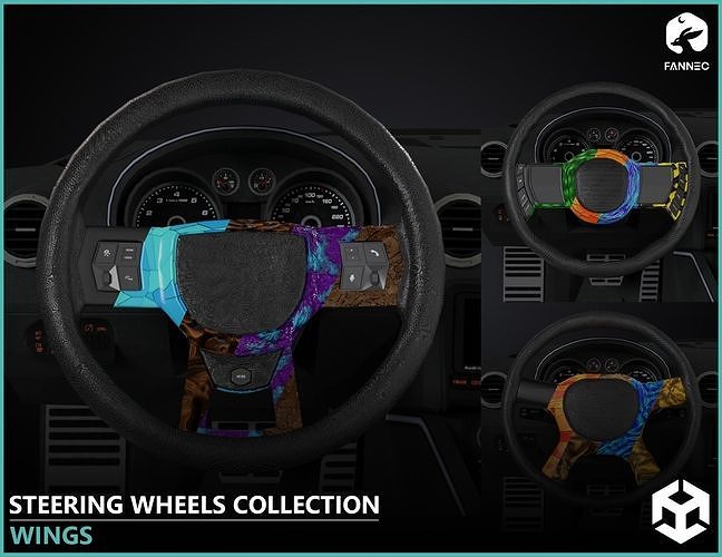 STEER - Steering Wheels Collection - Unity Low-poly 3D model