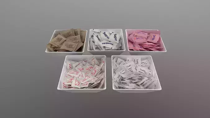 Dry Condiment Packets - High-Quality 3D Models 3D model