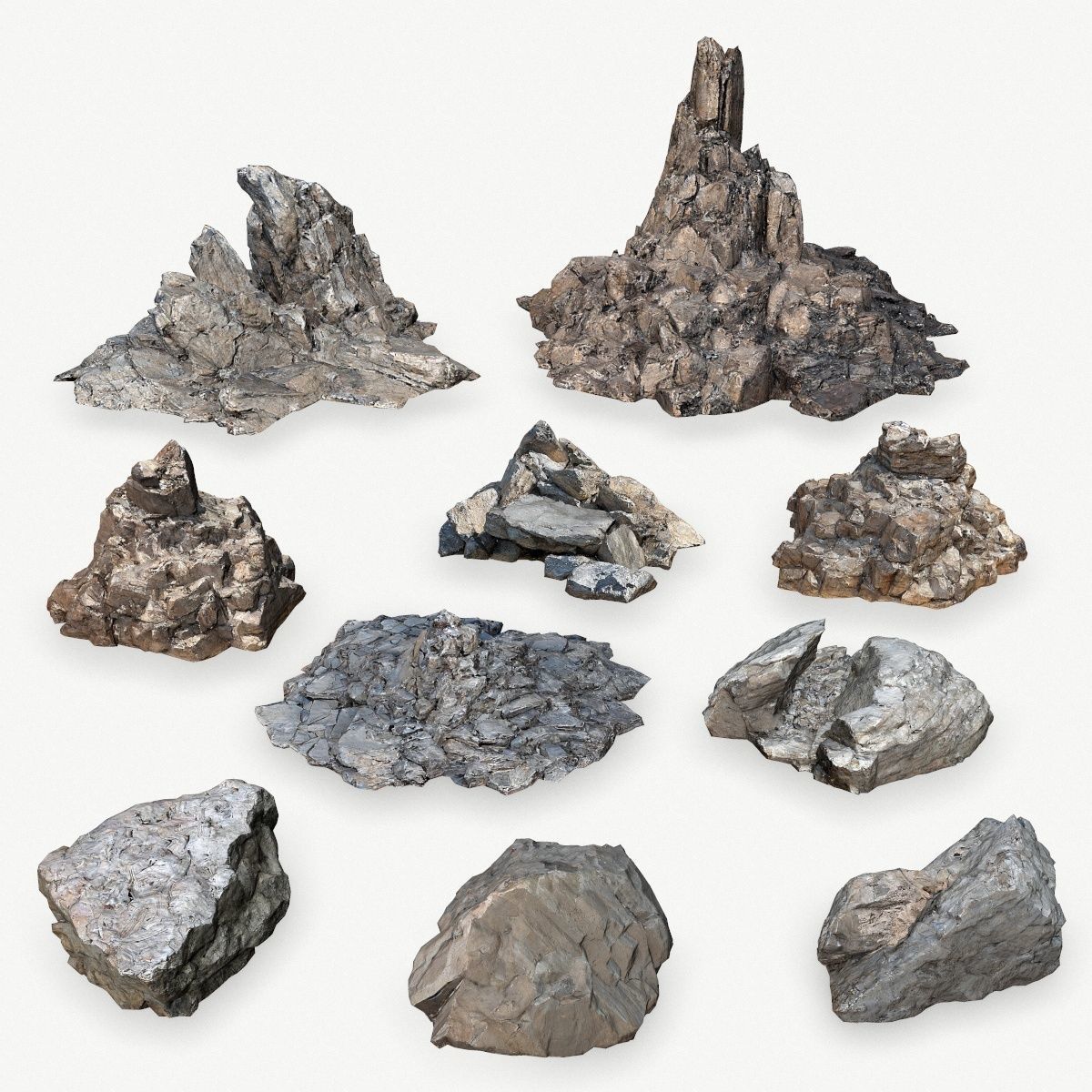 desert rocks Low-poly 3D model_1