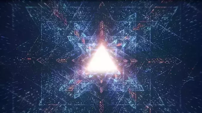 Particle kaleidoscope tunnel shuttle special effects