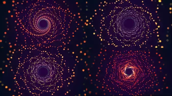 Abstract spiral kaleidoscope pattern tunnel shuttle