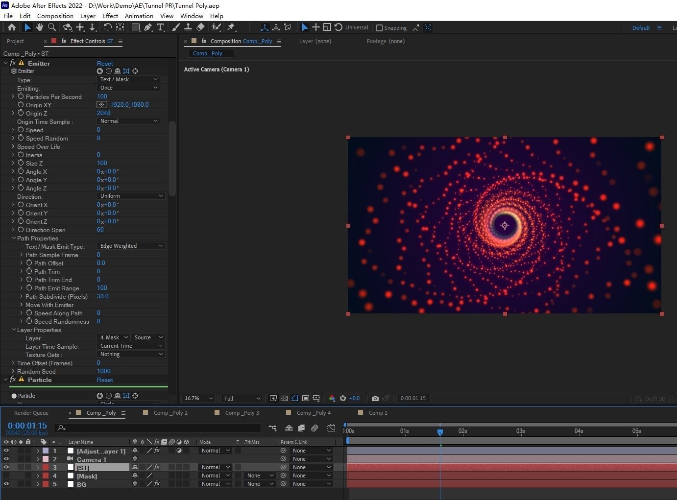 Abstract spiral kaleidoscope pattern tunnel shuttle 3D model_3