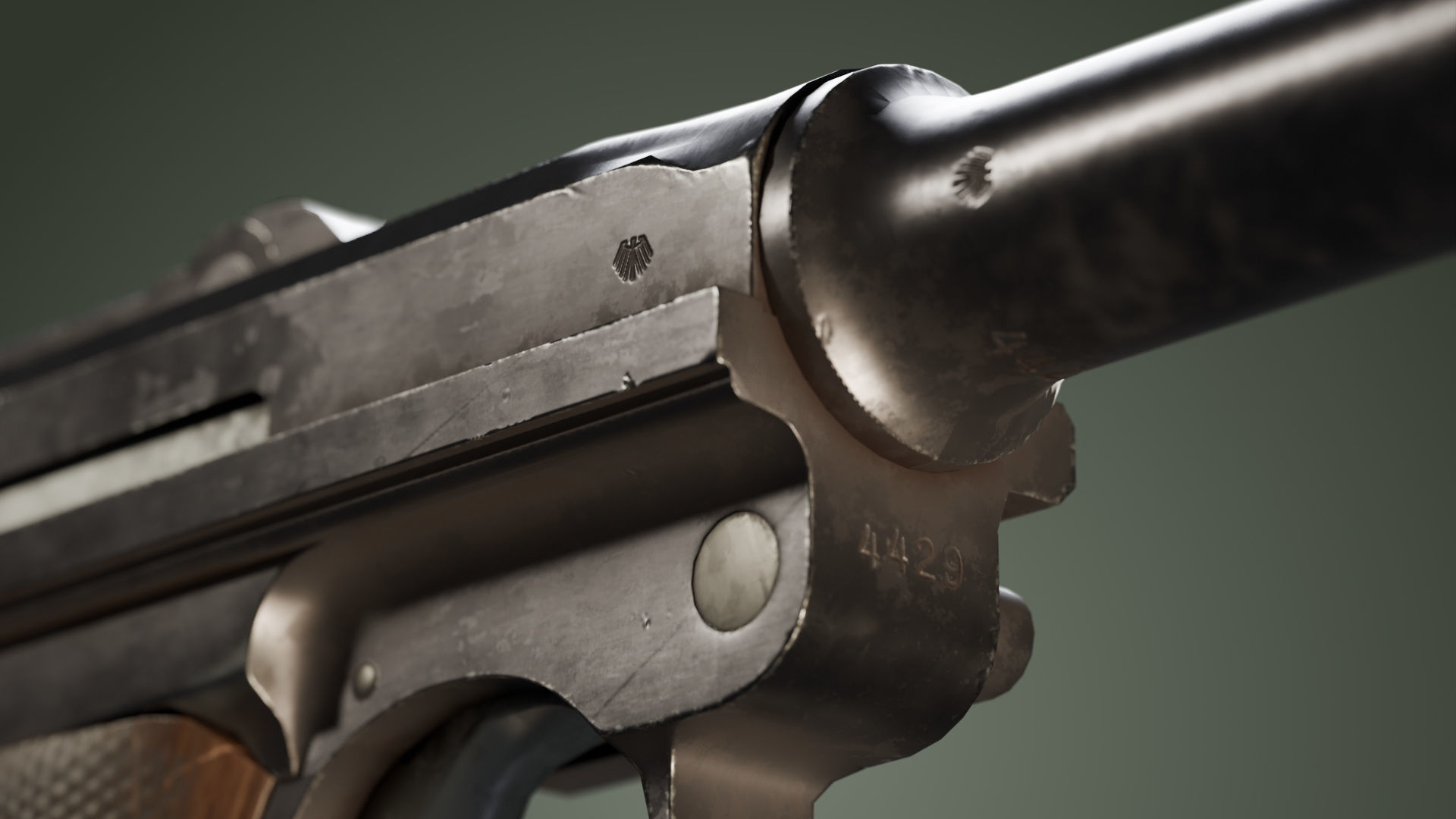 DWM Luger P08 9mm - Game and VFX-Ready Mid-Poly Low-poly 3D model_6