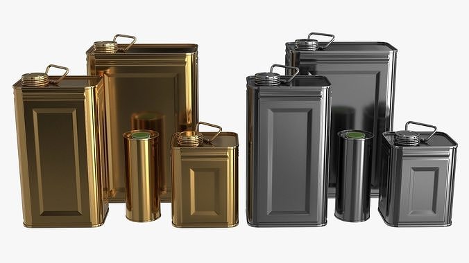 Oil Can Collection 2 colors 3D Model Pack 2