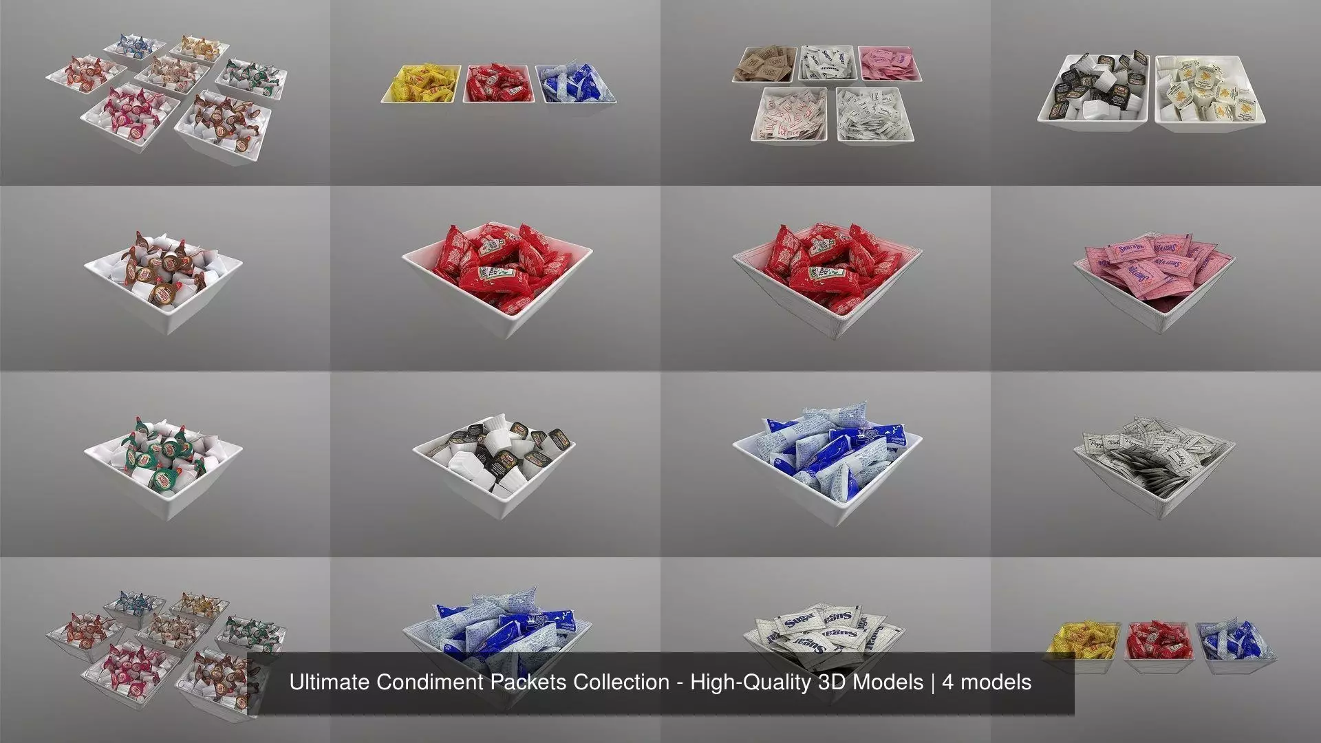 Ultimate Condiment Packets Collection - High-Quality 3D Models _0