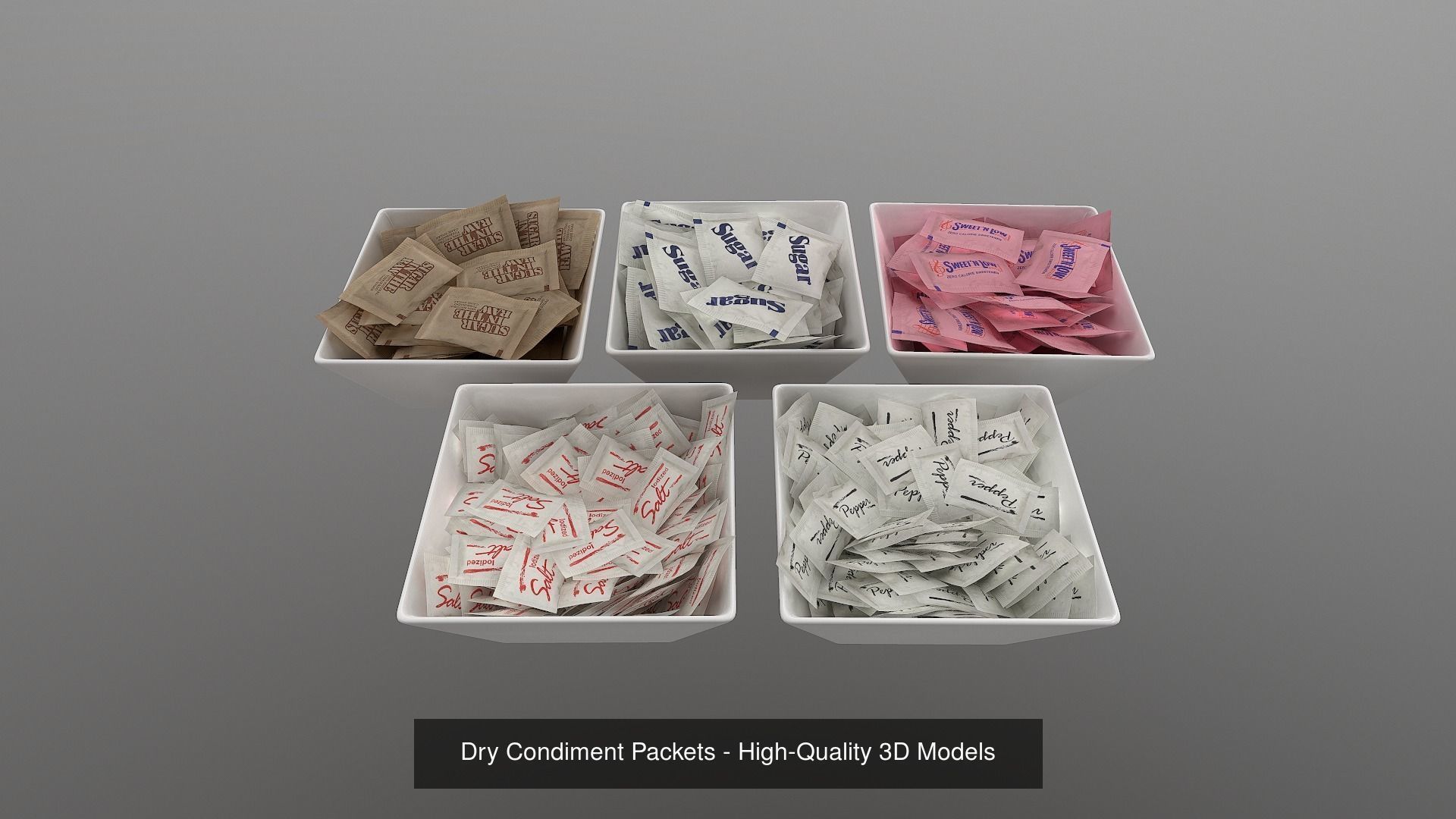 Ultimate Condiment Packets Collection - High-Quality 3D Models _3