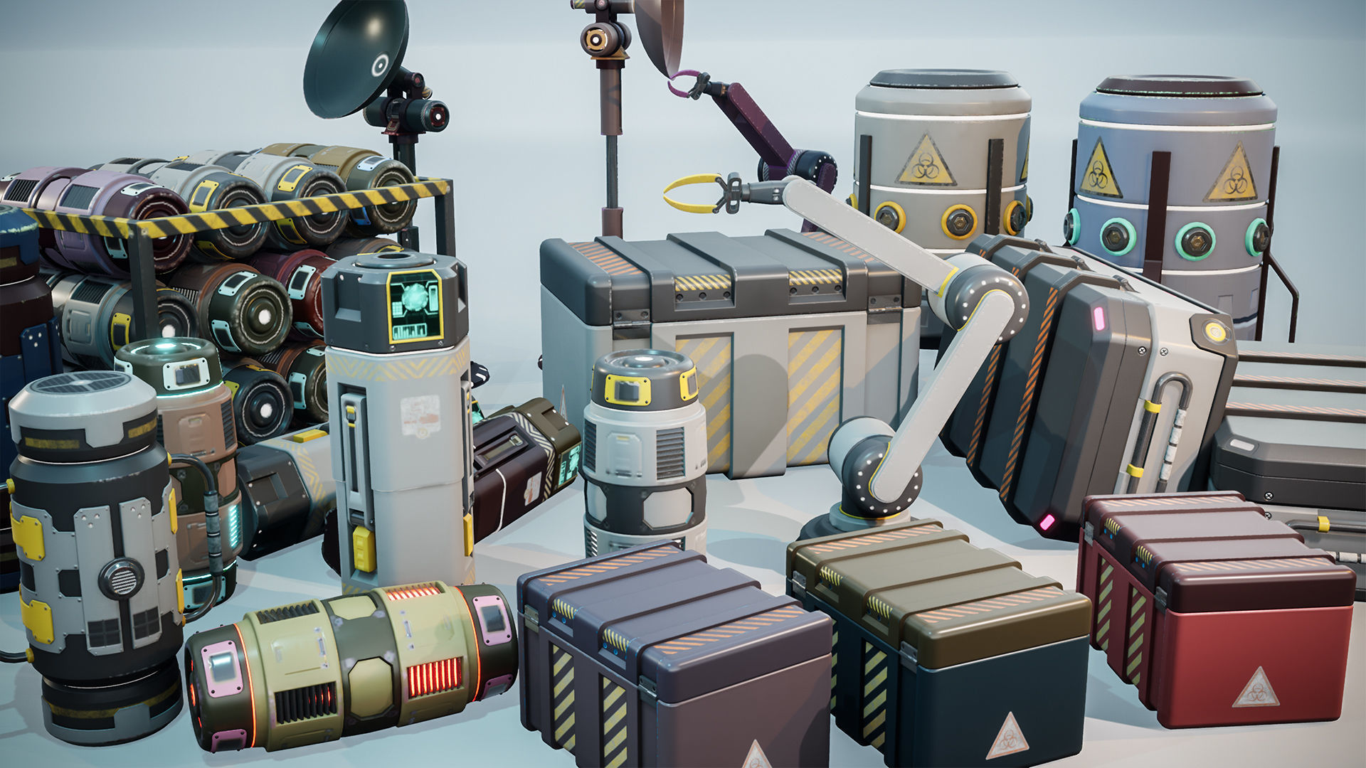 Sci-Fi Props Pack Low-poly 3D model_4
