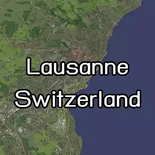 Lausanne Switzerland - city and urban 3D model