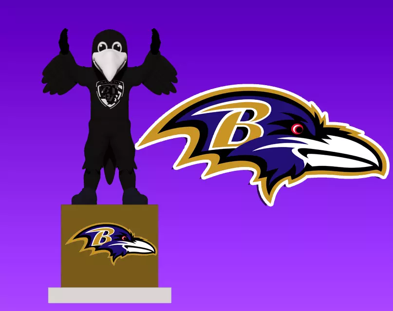 NFL - BALTIMORE RAVENS MASCOT STATUE - POE - 3D PRINT 3D print model_0