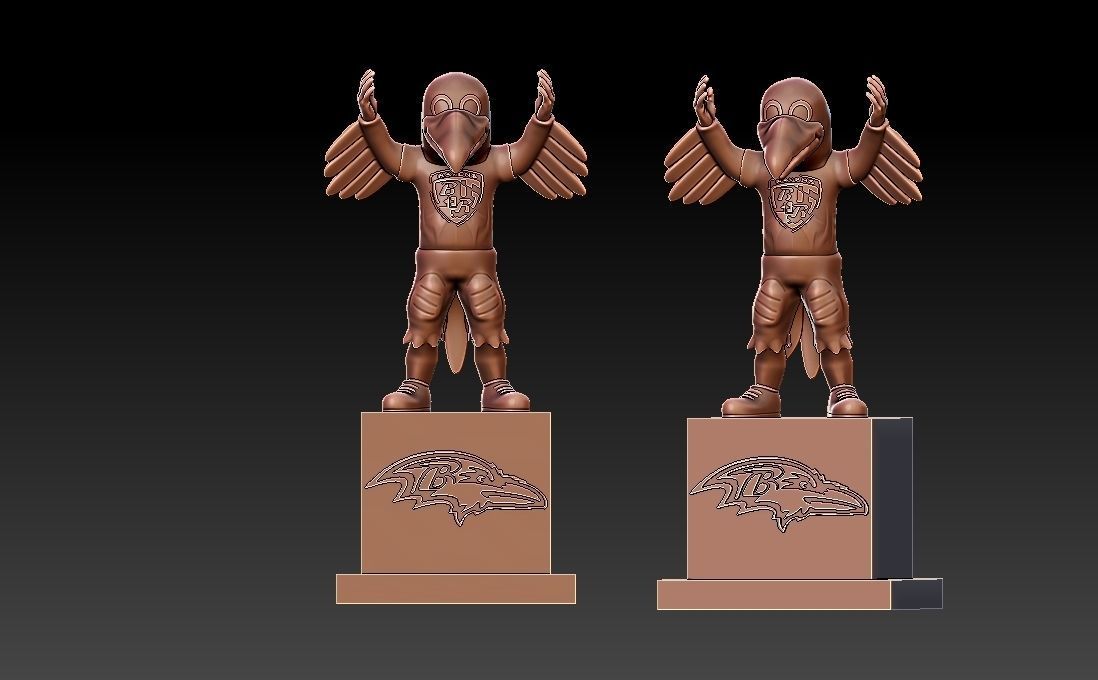 NFL - BALTIMORE RAVENS MASCOT STATUE - POE - 3D PRINT 3D print model_2