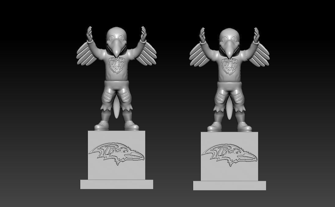NFL - BALTIMORE RAVENS MASCOT STATUE - POE - 3D PRINT 3D print model_1