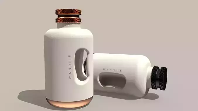 Water Bottle with knurled cap