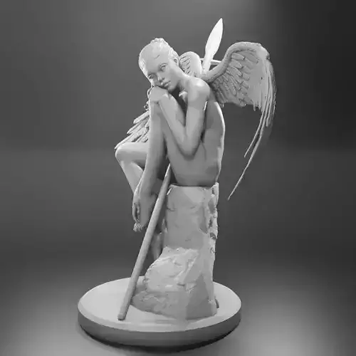 Contemplating Angel 3D print model