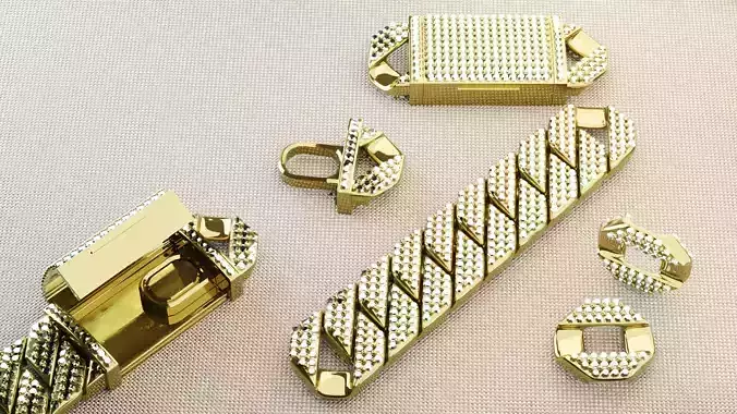 Double sided iced out Cuban