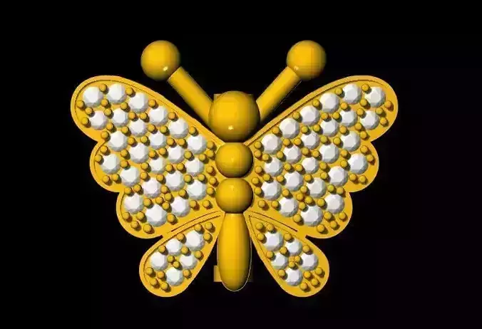 Butterfly pendant 3dm and stl file