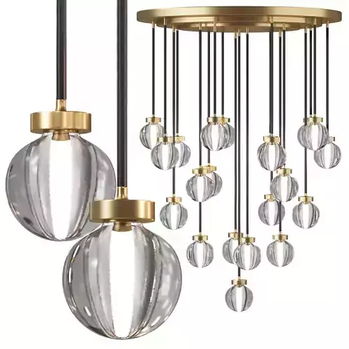 Namibia Pearl Ball Round Chandelier 3D model