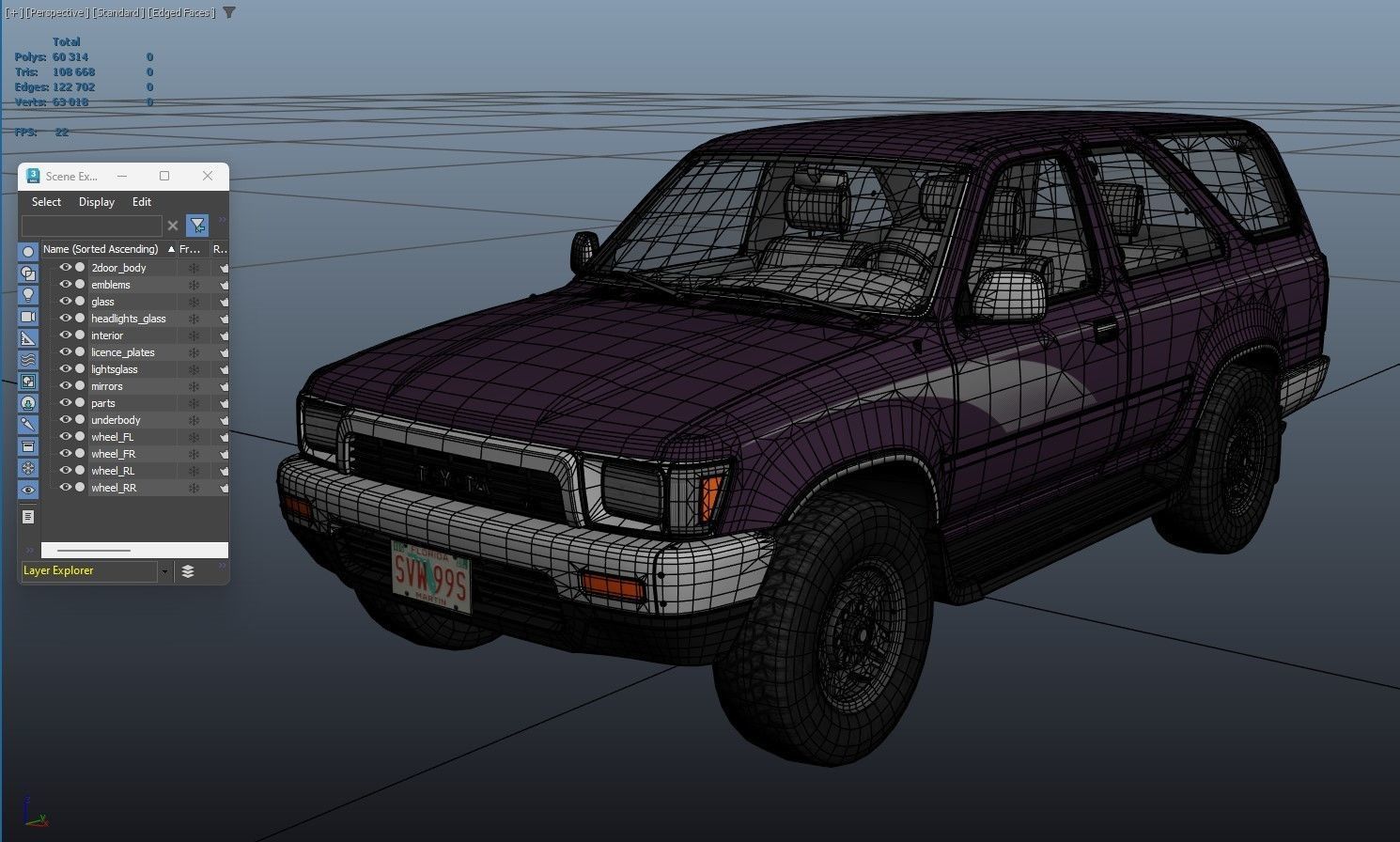 Toyota 4Runner 2 door Low-poly 3D model_42