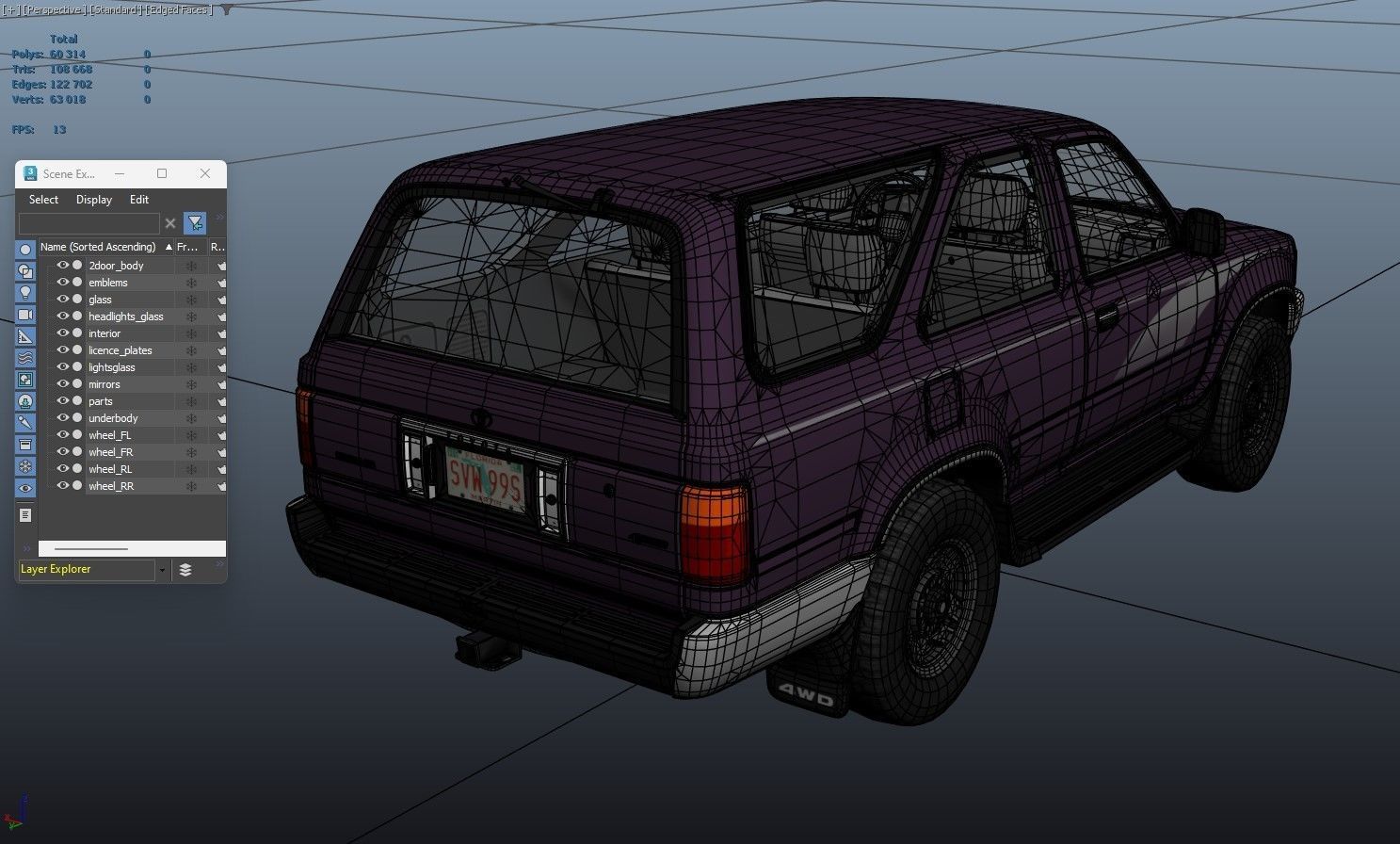 Toyota 4Runner 2 door Low-poly 3D model_41