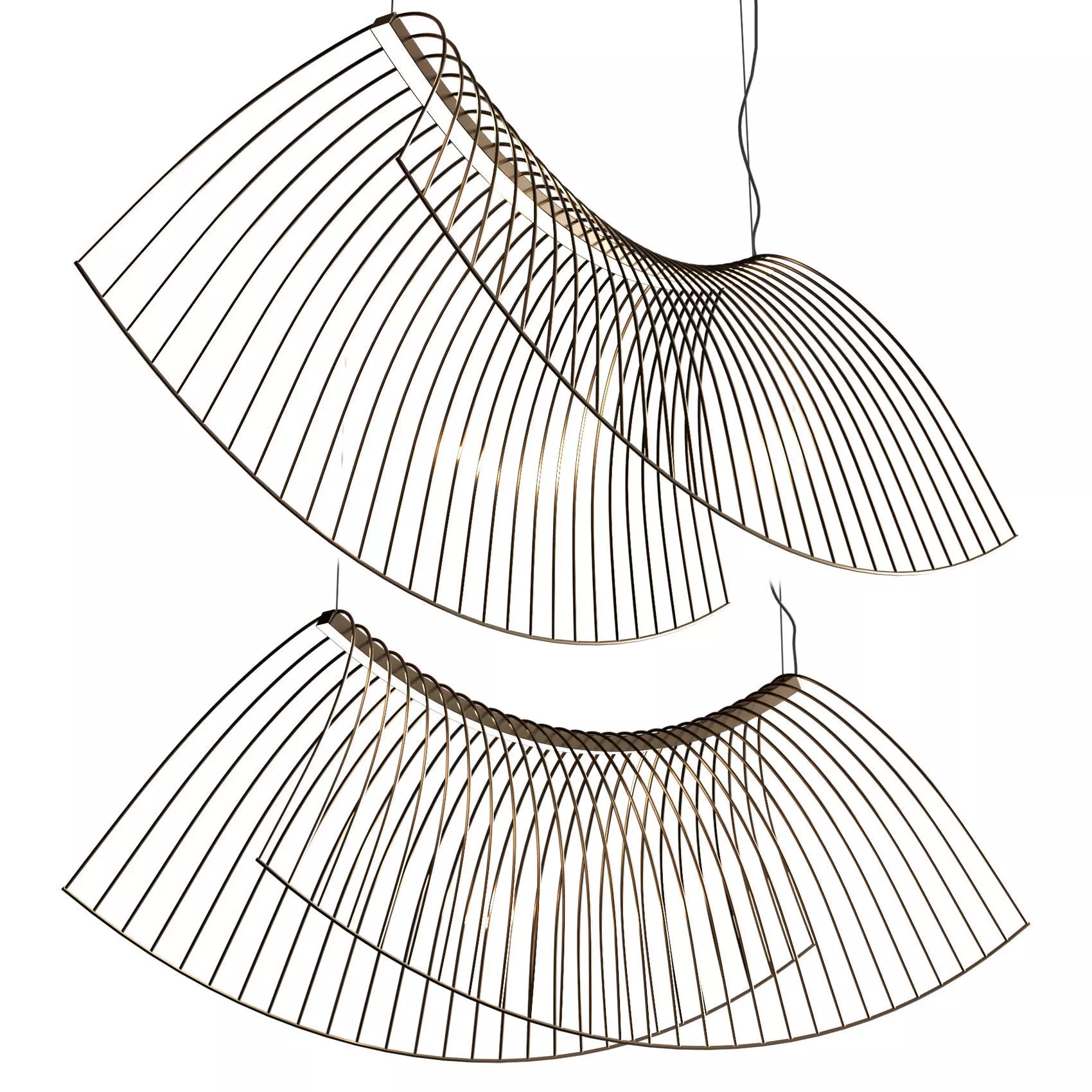 Parabola Champagne Suspension 3D model_0