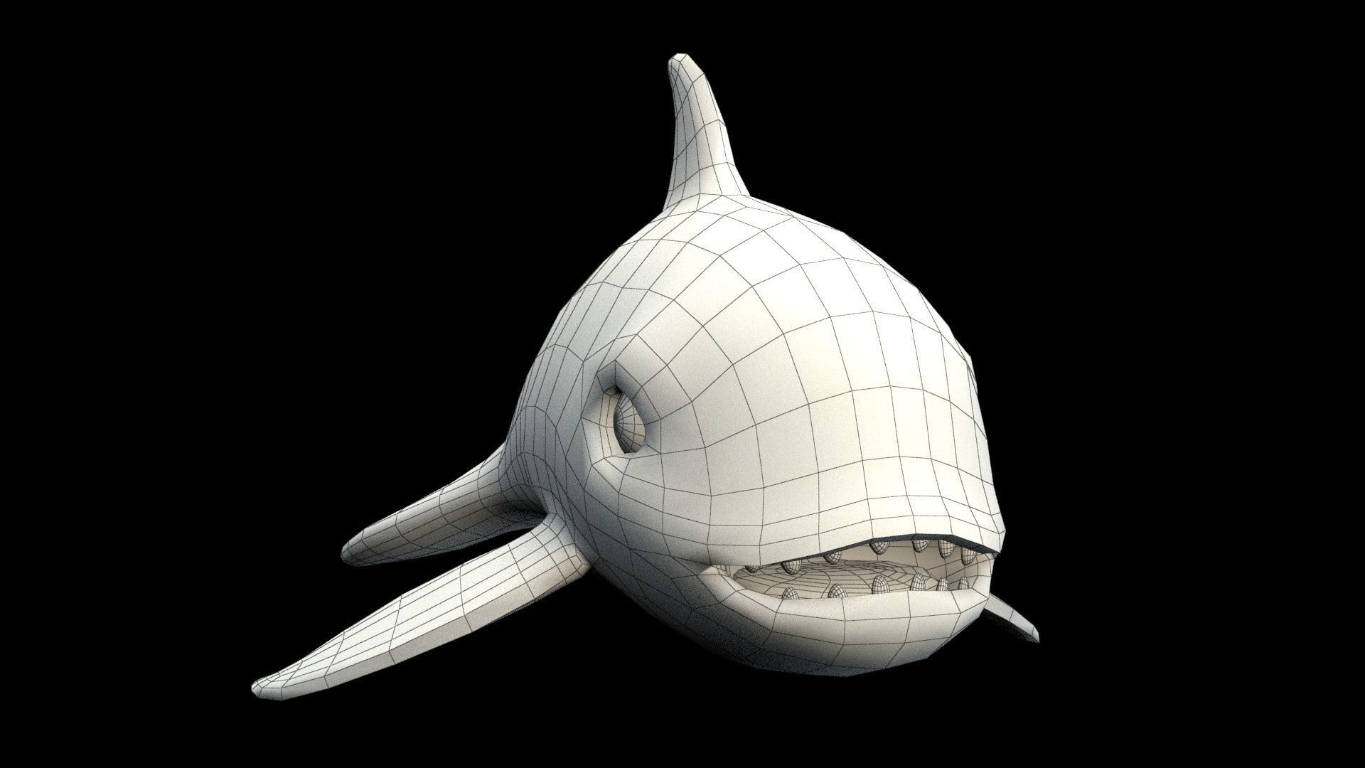 cartoon orca Low-poly 3D model_11