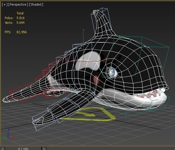 cartoon orca Low-poly 3D model_9