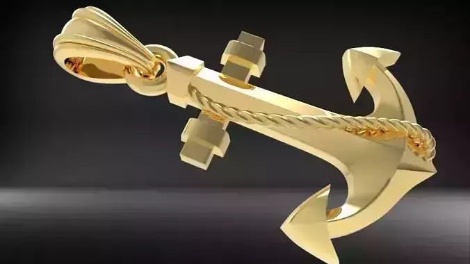 MENS ANCHOR PENDANT NECKLACE ROPE DESIGN JEWELRY 3D print model MENS ANCHOR PENDANT NECKLACE ROPE DESIGN JEWELRY 3D print model
