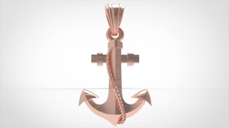 MENS ANCHOR PENDANT NECKLACE ROPE DESIGN JEWELRY 3D print model_26