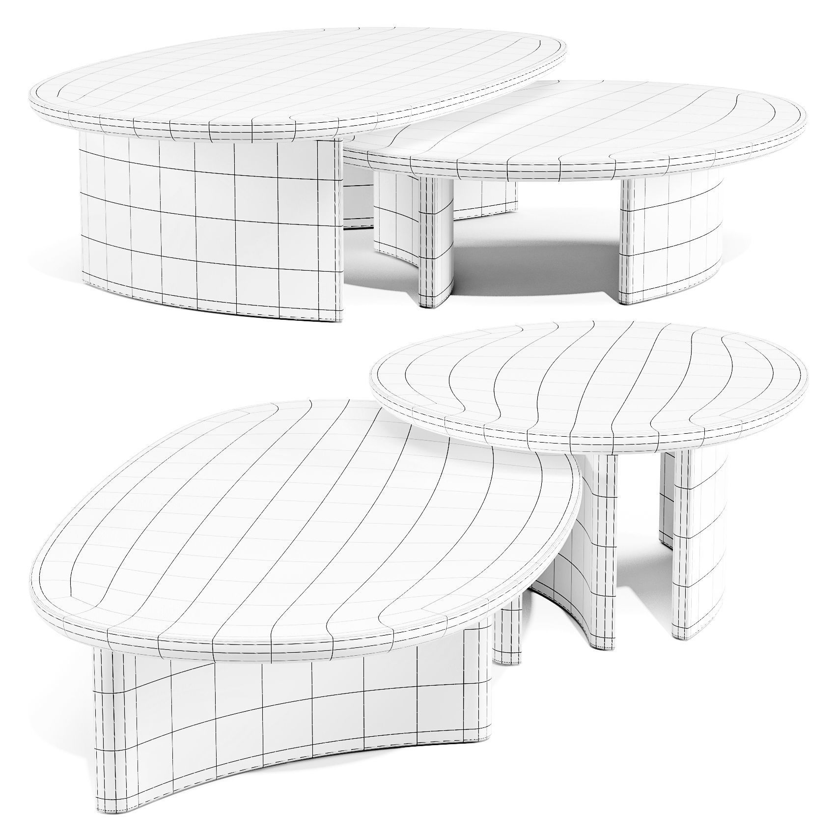 Arco Dew - Coffee Tables Set 02 3D model_7