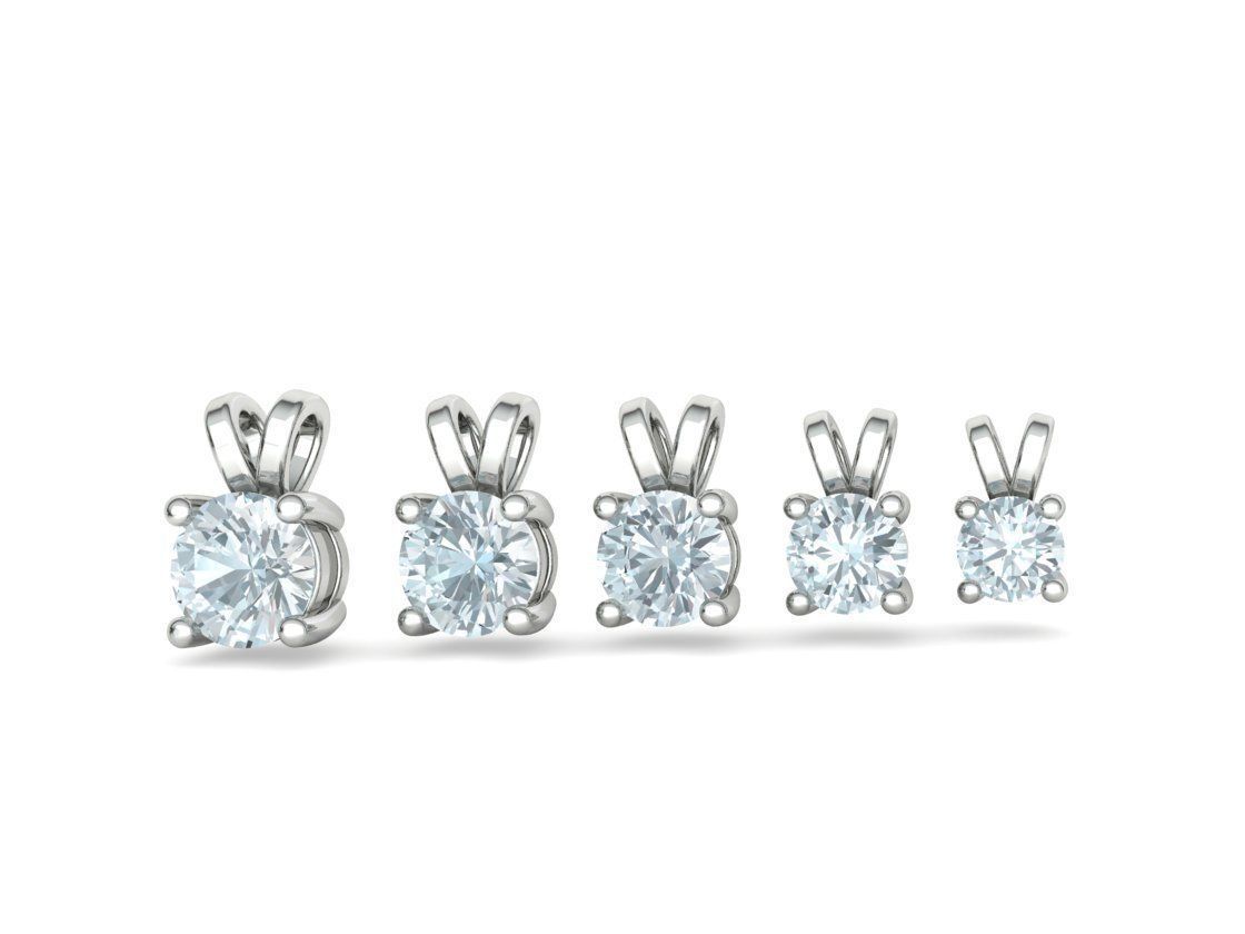 Solitaire Round Diamond Pendants and Heads 3DMODELS  3D print model_35