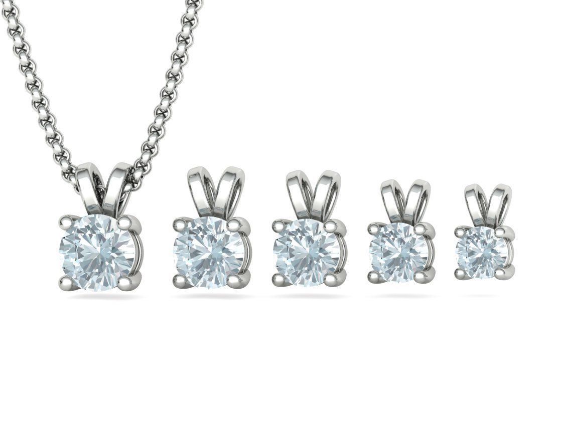 Solitaire Round Diamond Pendants and Heads 3DMODELS  3D print model_20