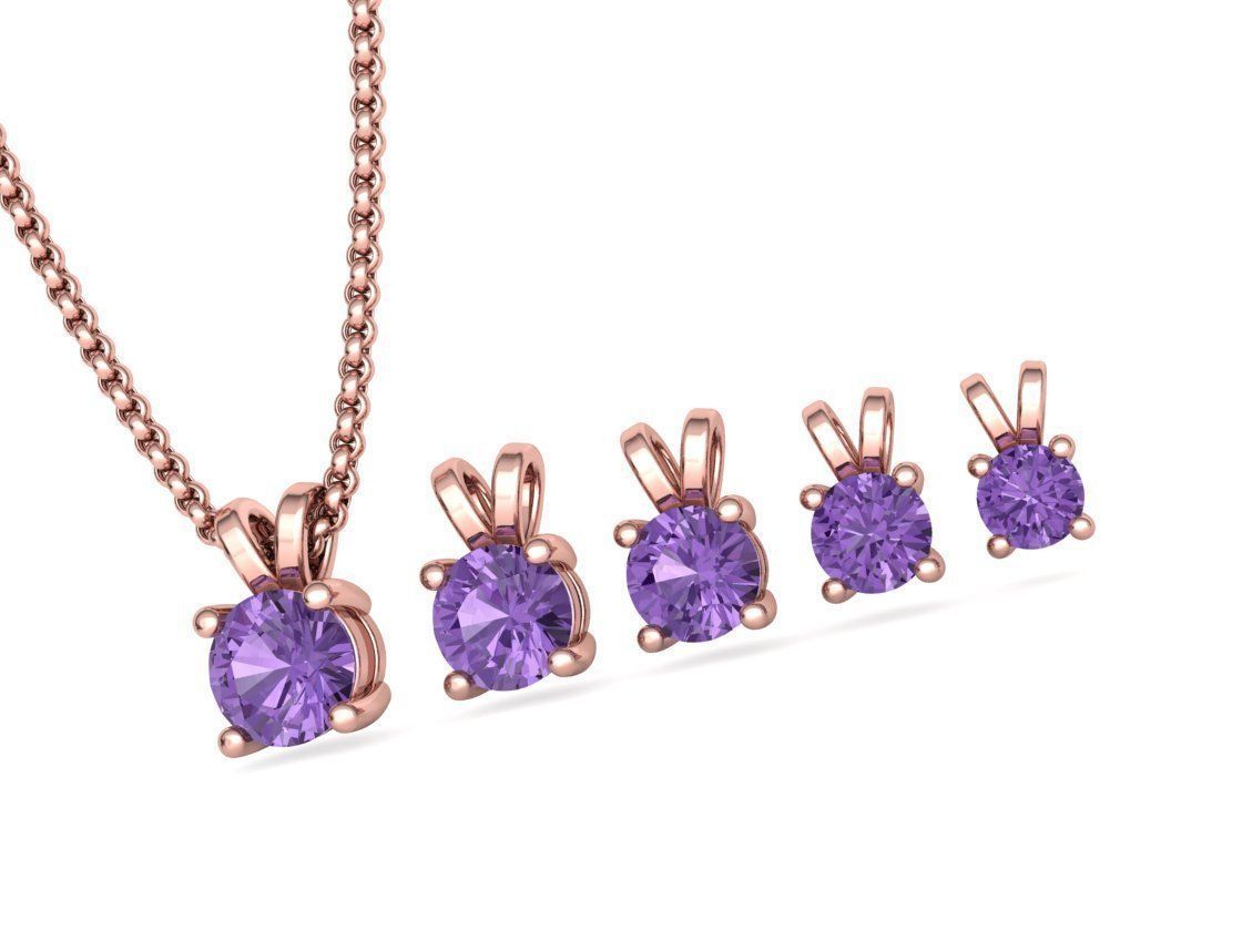 Solitaire Round Diamond Pendants and Heads 3DMODELS  3D print model_27