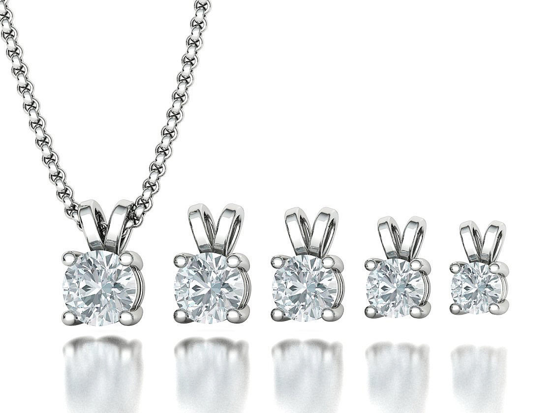 Solitaire Round Diamond Pendants and Heads 3DMODELS  3D print model_26