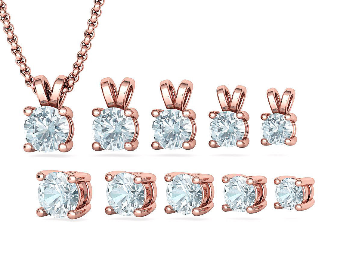 Solitaire Round Diamond Pendants and Heads 3DMODELS  3D print model_1