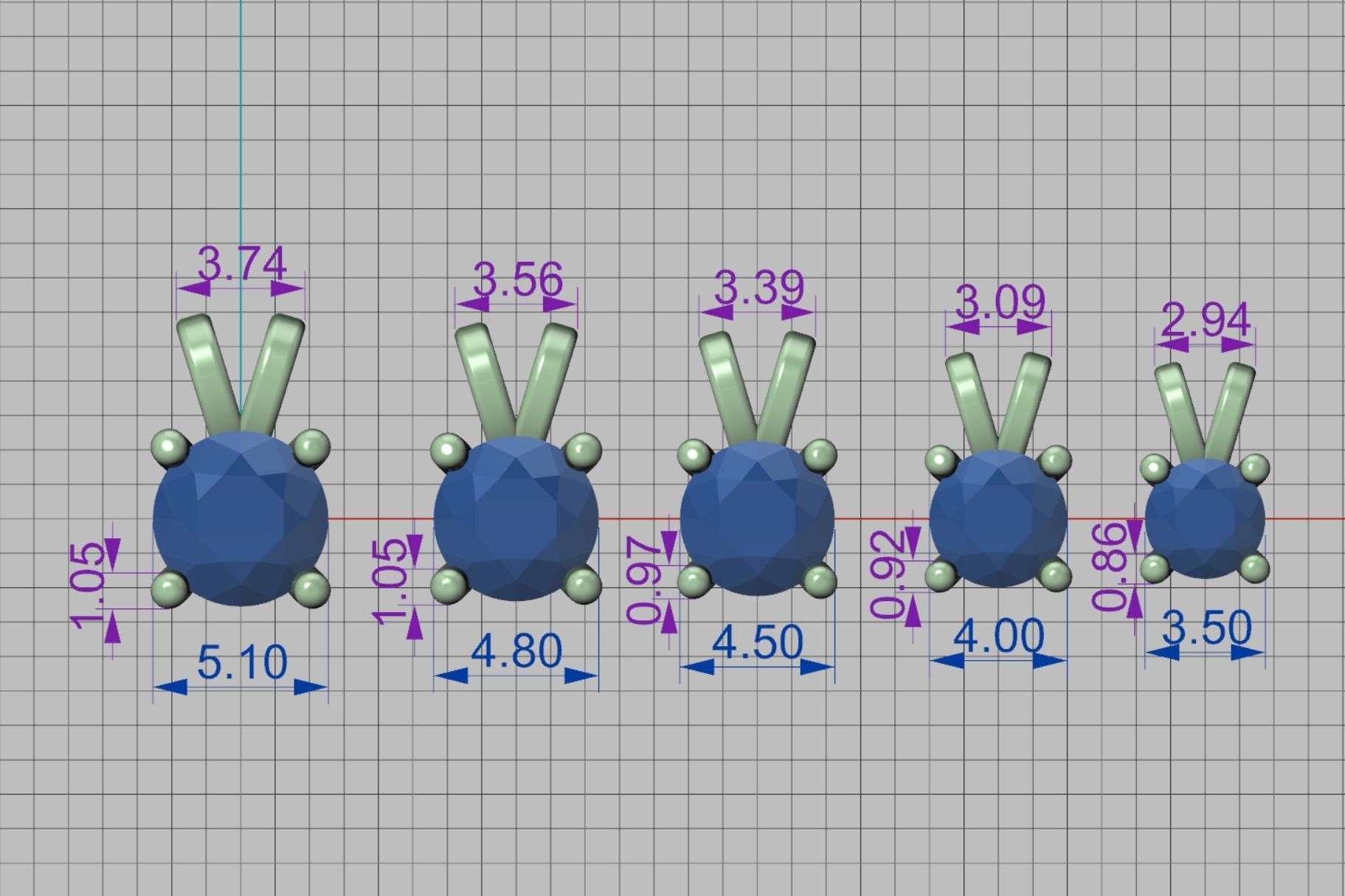 Solitaire Round Diamond Pendants and Heads 3DMODELS  3D print model_4