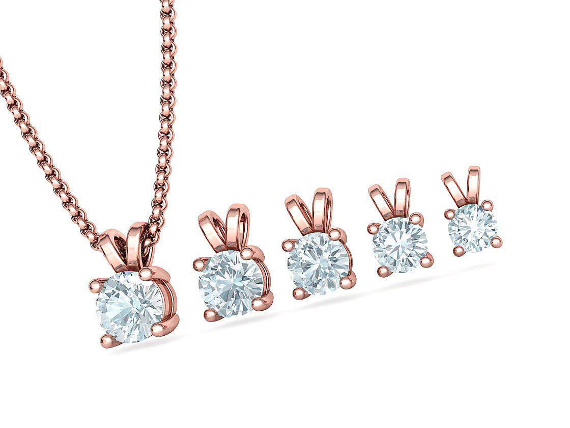 Solitaire Round Diamond Pendants and Heads 3DMODELS  3D print model_21