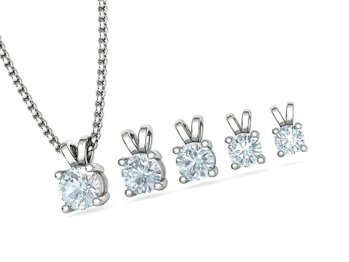 Solitaire Round Diamond Pendants and Heads 3DMODELS  3D print model_23