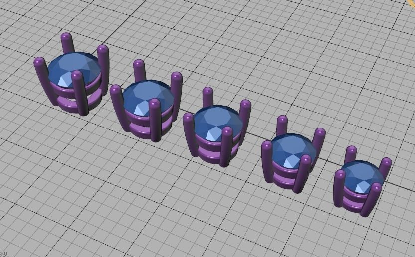 Solitaire Round Diamond Pendants and Heads 3DMODELS  3D print model_54