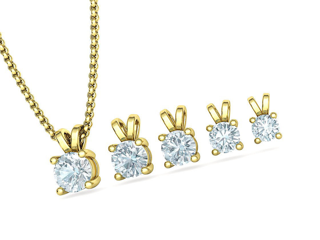 Solitaire Round Diamond Pendants and Heads 3DMODELS  3D print model_22