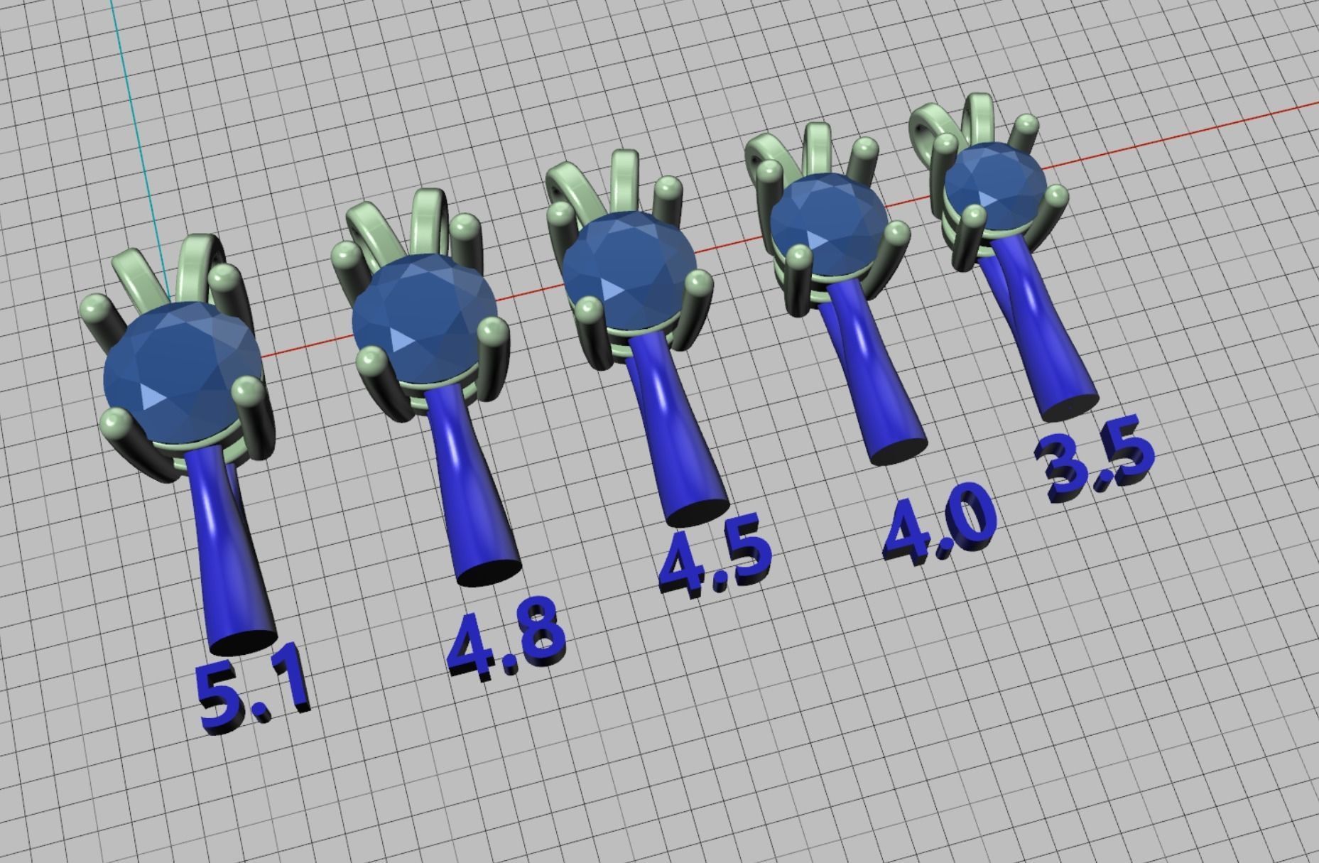 Solitaire Round Diamond Pendants and Heads 3DMODELS  3D print model_59