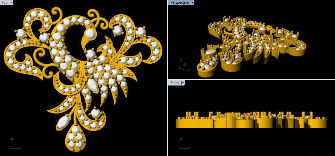 peacock pendant 3dm and stl file 3D print model_2