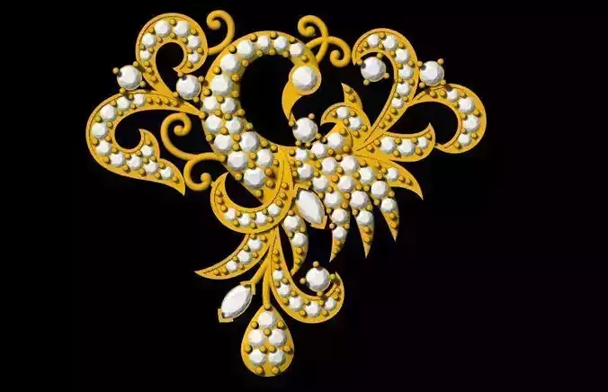 peacock pendant 3dm and stl file